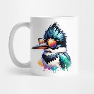 Belted Kingfisher Wearing Sunglasses Mug